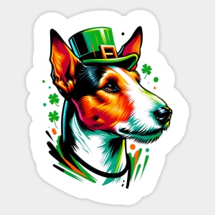 Smooth Fox Terrier Enjoys St Patrick's Day Fun Sticker